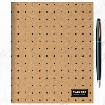 2026-2027 TF Publishing Kraft Dot 6.5” x 8” Academic Monthly Planner, Paperboard Cover (AY27-4208)