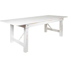 Flash Furniture HERCULES Series 96 Folding Farm Dining Table, Rustic White (XAF96X40WH)