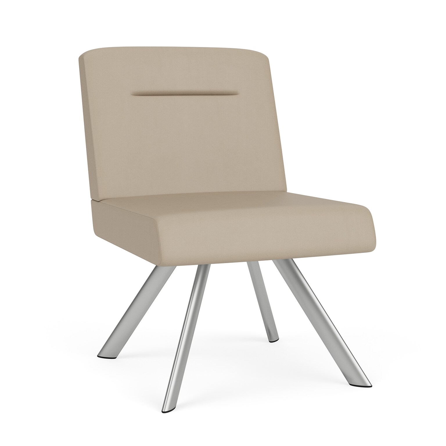 Lesro Willow Vinyl Lounge Chair, Armless, Patrio Plus Concrete/Silver (WL1102.SSV-02PPCN.03PPCN)