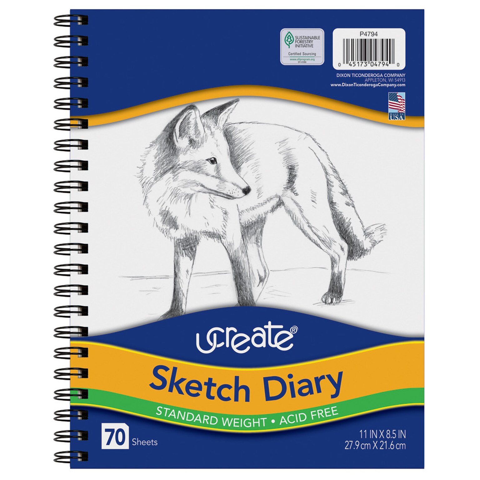 Art1st Sketch Diary 8.5 x 11 Spiral Bound Sketch Book, 70 Sheets/Book (P4794)