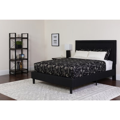 Flash Furniture Roxbury Tufted Upholstered Platform Bed in Black Fabric with Memory Foam Mattress, King (SLBMF24)