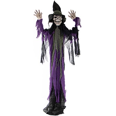 Haunted Hill Farm Life-Size Poseable Skeleton Witch (HHWITCH-6FL)