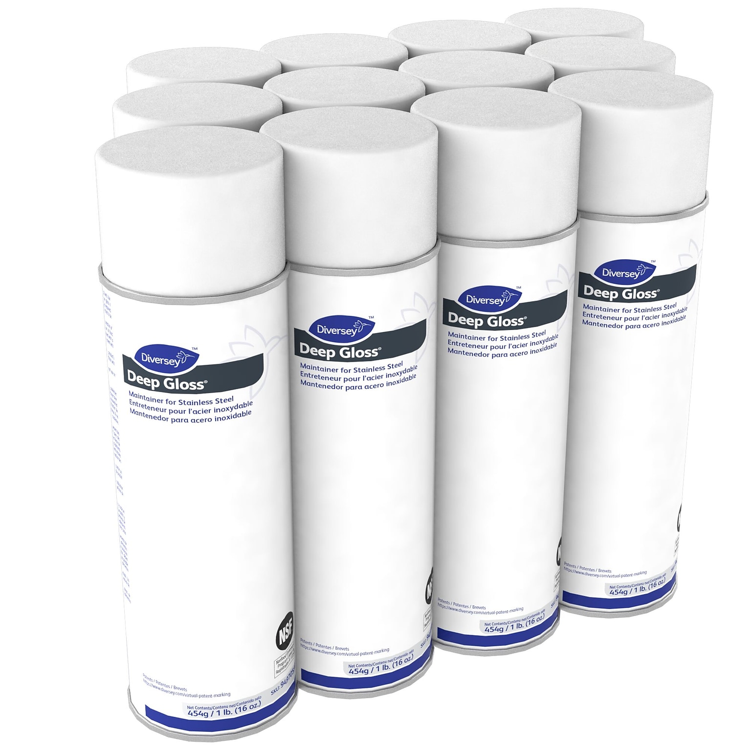 Deep Gloss Maintainer for Stainless Steel, Mild Solvent, Unscented, 16 oz., 12/Carton (94970590)