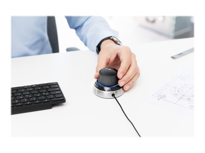 3Dconnexion SpaceMouse Compact Ambidextrous USB Mouse, Black/Silver (3DX-700059)