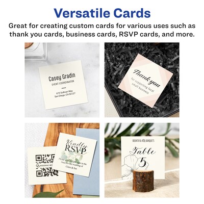 Avery Business Cards, 2.5" x 2.5", Matte Ivory, 450/Box (95271)