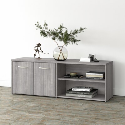 Bush Business Furniture Studio A 21" Low Storage Cabinet with 4 Shelves and Doors, Platinum Gray (SDS160PG-Z)