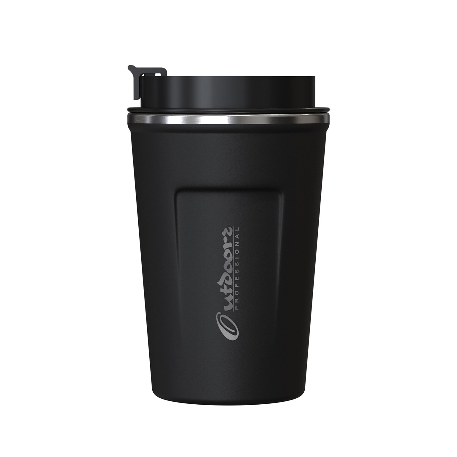 Outdoors Professional Stainless Steel Double-Walled Vacuum Insulated Coffee Cup, 12.8 oz., Black (OUTD9416)
