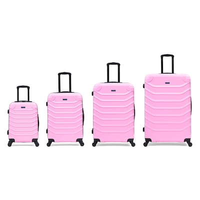 InUSA Endurance 4-Piece Hardside Spinner Luggage Set, TSA Checkpoint Friendly, Pink (IUENDSMLXL-PNK)