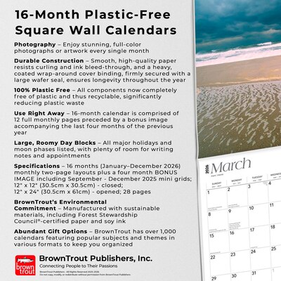 2026 BrownTrout New Jersey Wild & Scenic 12" x 12" Monthly Wall Calendar (9798330704842)