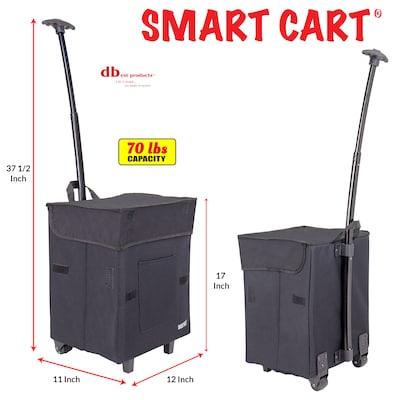 Dbest Smart Cart Rolling Multipurpose Collapsible Basket, Blackout (01-769MB)