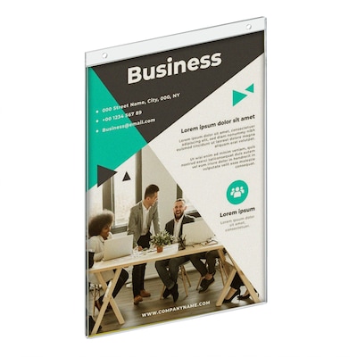 Azar Sign Holder, 11 x 17.75, Vertical, Wall Mounted, Clear, Acrylic, 10/Pack (162708)