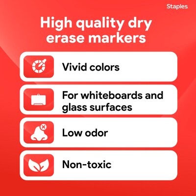 Staples Remarx Dry Erase Marker, Fine Tip, Black, 36/Pack (ST62931)