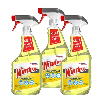 SC Johnson Windex Disinfecting Multi-Surface Sanitizer Cleaner, 32 Oz., 3 pack