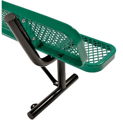 Global Industrial 8' Outdoor Steel Bench w/ Backrest, Expanded Metal, Green (277155GN)
