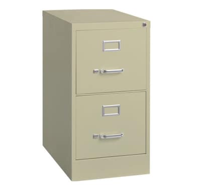 Lorell Fortress Series 22 2-Drawer Vertical File Cabinet, Putty (LLR42290)