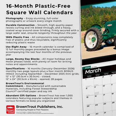 2026 BrownTrout Tractors 12" x 12" Monthly Wall Calendar (9798330705931)