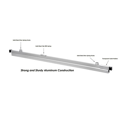 AdirOffice Hanging Clamp Document Holder, 24, Horizontal, Silver Aluminum, 12/Pack (ADI6026--2)