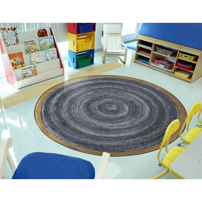 Joy Carpets Feeling Natural Nylon 7'7" Round Machine Tufted Rug, Slate (1972E-01)