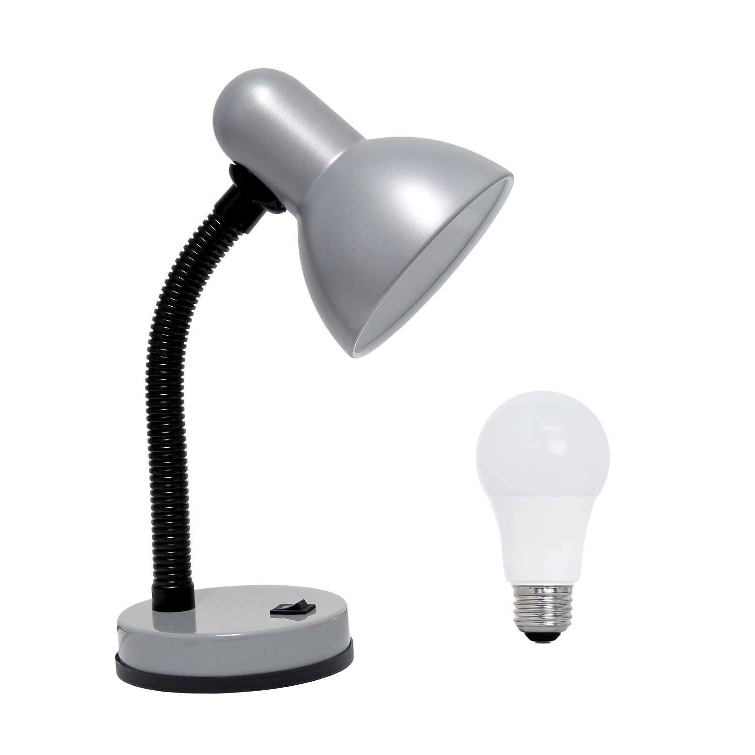 Simple Designs Basic LED Desk Lamp, 14.25, Silver (LD1003-SLV-LB)
