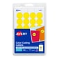 Avery Laser/Inkjet Color Coding Labels, 3/4" Dia., Yellow, 1008 Labels Per Pack (5462)