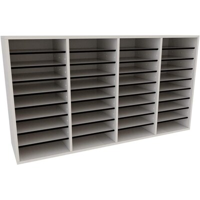 AdirOffice 500 Series 36-Compartment Literature Organizers, 39.3 x 11.8, White, 2/Pack (500-36-WHI