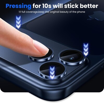 SaharaCase ZeroDamage Titanium Camera Lens Protector for iPhone 17 Pro Max, 2/Pack, Deep Blue (ZD00192)