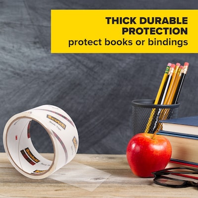 Scotch Book Transparent Clear Tape, 3" x 15 yds., 3" Core, Transparent (845-3)