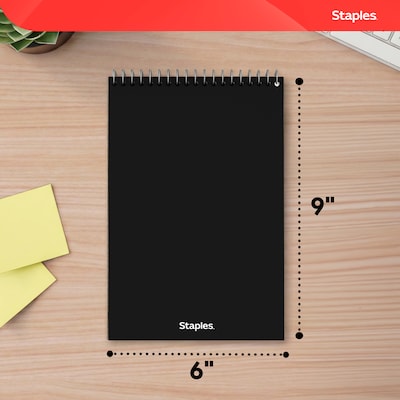Staples Steno Pad, 6" x 9", Gregg Ruled, White, 80 Sheets/Pad, Dozen (ST57354/TR57354)