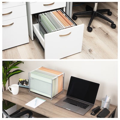 Mind Reader Metal File Organizer, Silver (BOXFILE-SIL)