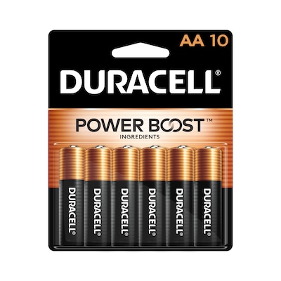 Duracell Coppertop AA Alkaline Battery, 10/Pack (MN1500B10Z)