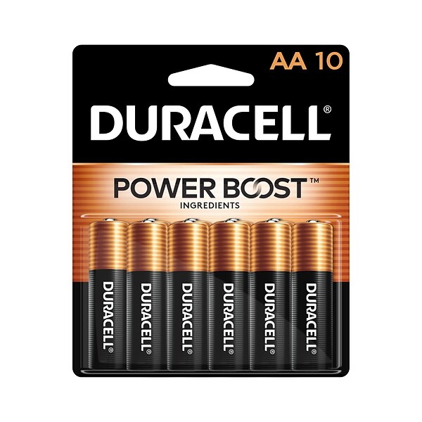 Duracell Coppertop AA Alkaline Battery, 10/Pack (MN1500B10Z)