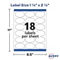 Avery Sure Feed Dissolvable Laser/Inkjet Labels, 1 1/2"x 2 1/2", White, 18 Labels/Sheet, 5 Sheets/Pack, 90 Labels/Pack (4223)