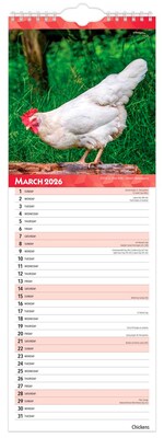 2026 BrownTrout Chickens 5.88" x 16.5" Monthly Wall Calendar (9798330702893)