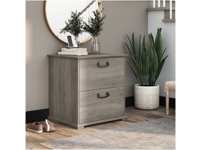 Bush Furniture Homestead 2-Drawer Lateral File Cabinet, Letter/Legal Size, Lockable, Driftwood Gray
