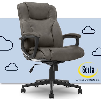 Serta Hannah II Bonded Leather Executive Chair, Gray (43672A)