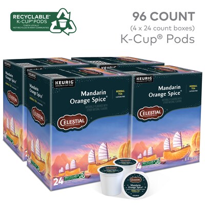 Celestial Seasonings Mandarin Orange Spice Tea, Keurig® K-Cup® Pods, 96/Carton (14735)