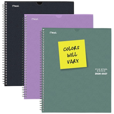 2026-2027 Five Star 8.5" x 11" Academic Weekly & Monthly Customizable Planner, Plastic Cover, Assorted Colors (CAW651-00-27)