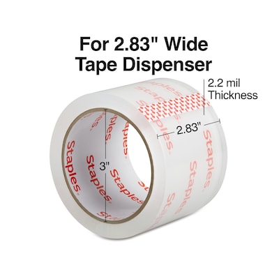 Staples Lightweight Moving & Storage Packing Tape , 2.83 x 54.6 yds., Clear, 6/Rolls (52204)