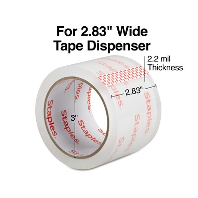 Staples Lightweight Moving & Storage Packing Tape , 2.83 x 54.6 yds., Clear, 6/Rolls (52204)