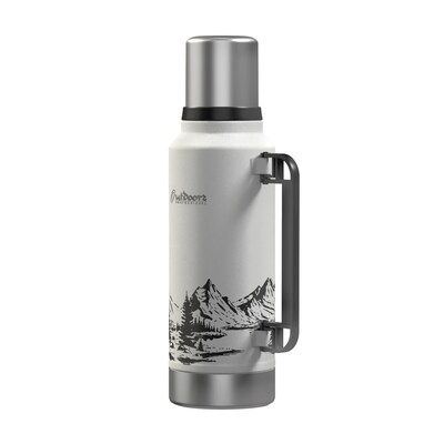Outdoors Professional Stainless Steel Vacuum Insulated Termo Classic Water Bottle, 33 oz., White Mountains (OUTD9386)
