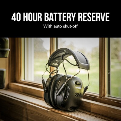 3M WorkTunes Connect and Solar Wireless Bluetooth Hearing Protector, 26 dB, Black (90573-DC)