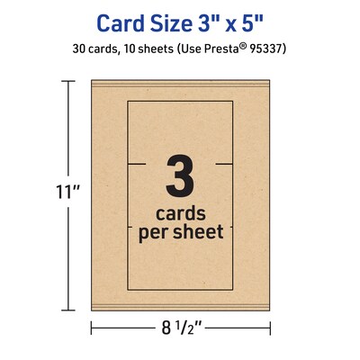 Avery Matte General Use Blank Cards, Kraft Brown, 30/Pack (95337)