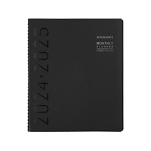 2024-2025 AT-A-GLANCE Contemporary 9 x 11 Academic Monthly Planner, Faux Leather Cover, Black (70-