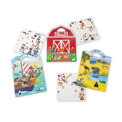 Melissa & Doug Puffy Sticker Play Set Bundle - Pirate, Safari and Farm (93257)