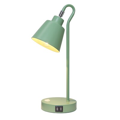 Simple Designs Sleek Essentials LED Desk Lamp, 16, with USB Ports, Sage Green (LD1073-SGE)
