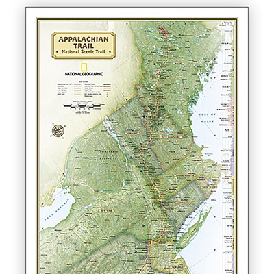 National Geographic Appalachian Trail Map, In Gift Box, 18" x 48" (NGMRE01020716X)