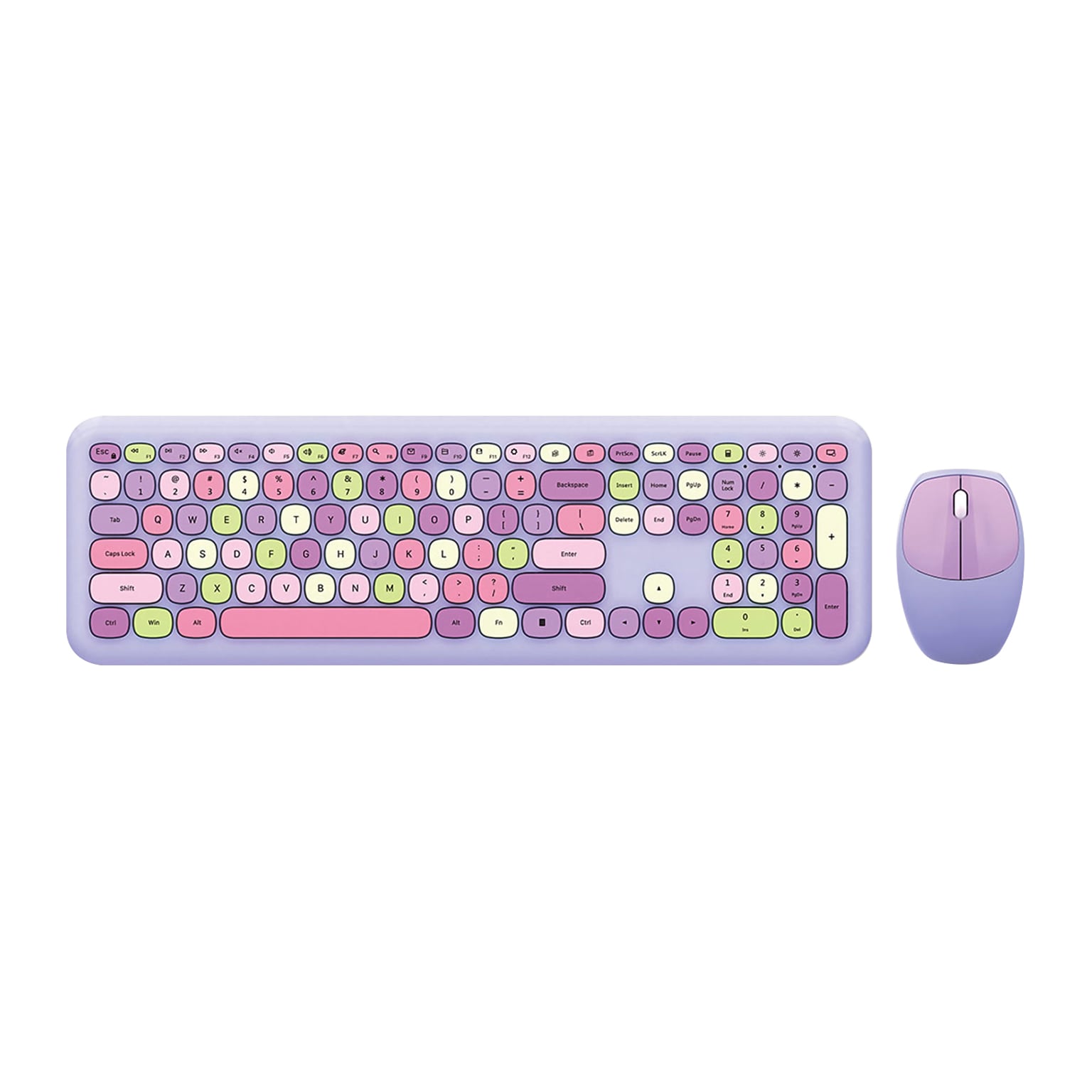 SaharaCase Wireless Keyboard and Mouse Combo, Lavender Mint Fusion (KB5)