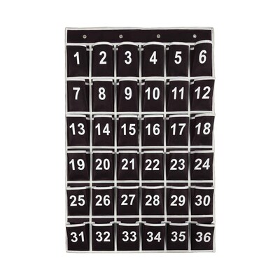 Kore Design Non-Woven Fabric Hanging Classroom Cell Phone Organizer, 38.5 x 25.7 x 0.5, Black (KD
