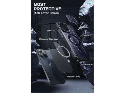 SUPCASE Unicorn Beetle MAG XT MagSafe Rugged Case for iPhone 15 Pro Max, Shock-Absorbing, Dark Blue (SPH23MX67MGXTMN)