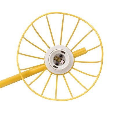 Simple Designs Sleek Essentials 54.5" Metal Floor Lamp with Wire Cage Shade, Yellow (LF1050-YLW)